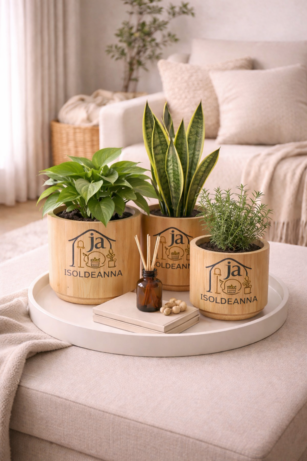 Elegant Natural Wood Planter
