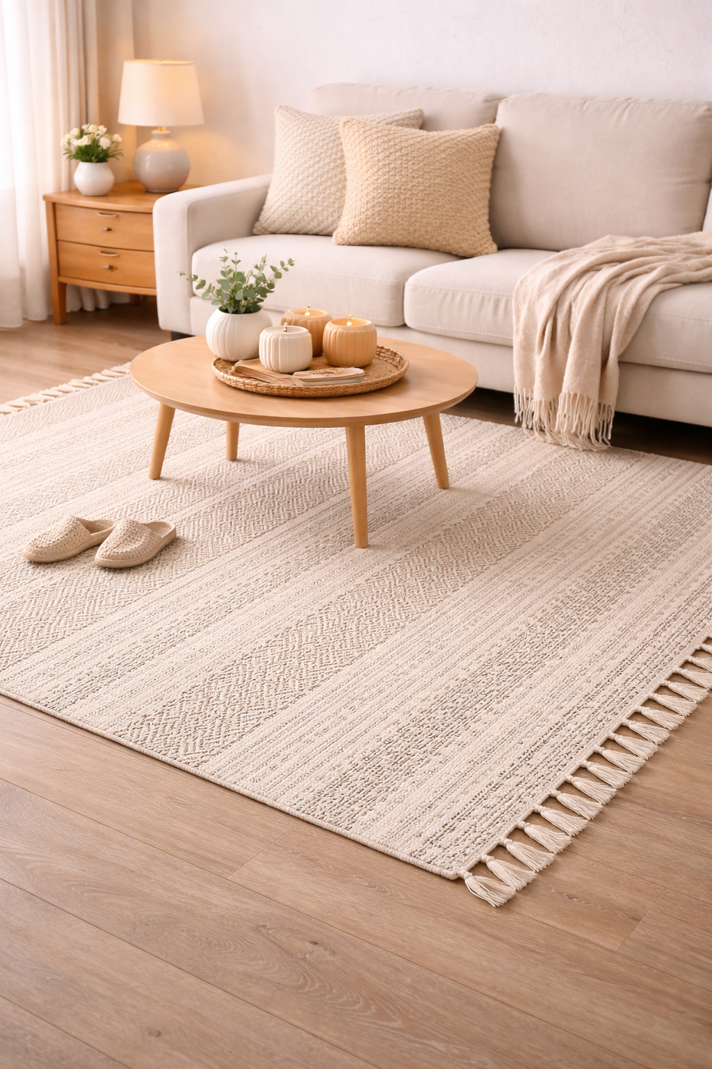 Handwoven Textured Neutral Area Rug