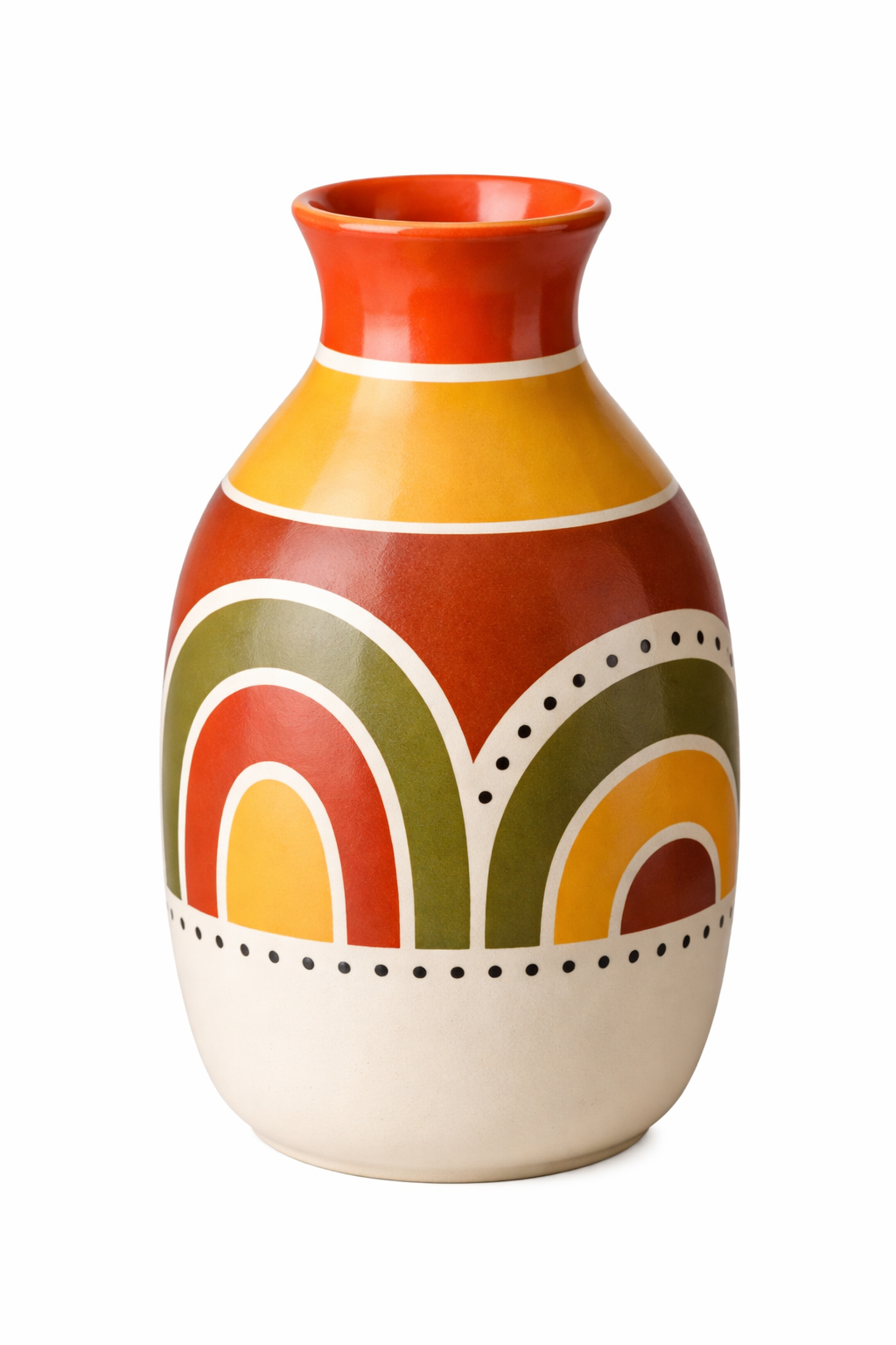 Boho Rainbow Ceramic Vase