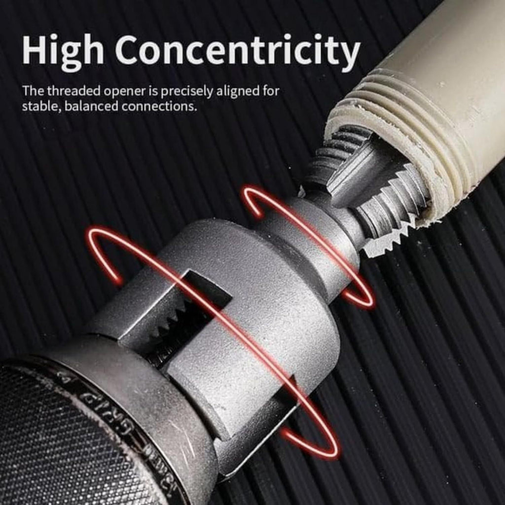 3PCS Pipe Threading Tool Kit (1", 1-1/4", 1-1/2") with 1/4" Hex Shank Pilot Drill Bit for Wood, Plastic & DIY Projects