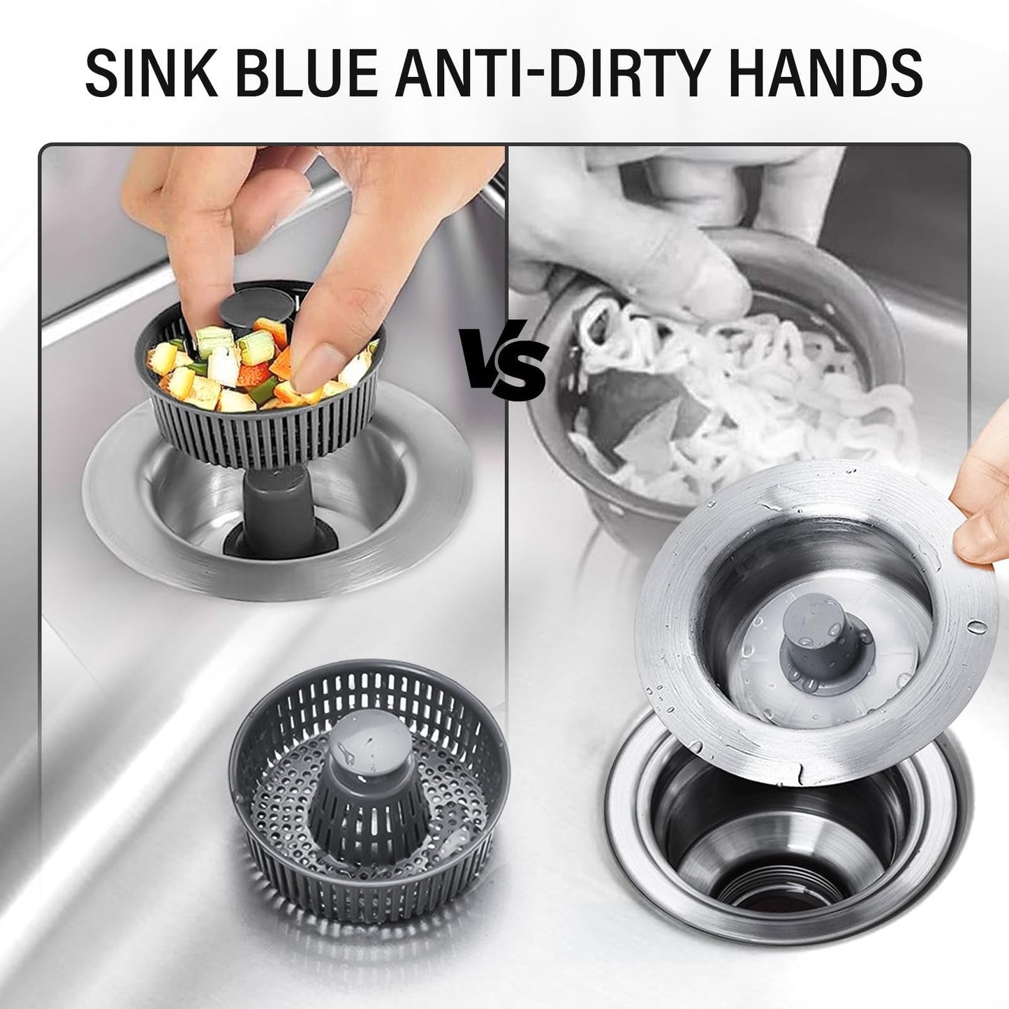 Upgraded 3 in 1 Kitchen Sink Drain Straine
